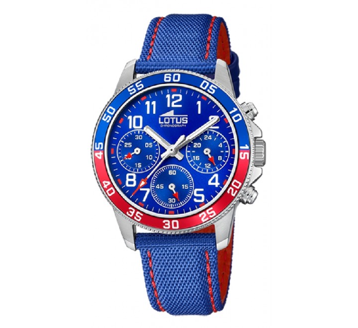 RELOJ LOTUS NIÑO CRONO CORREA AZUL PESPUNTE ROJO 18581/4
