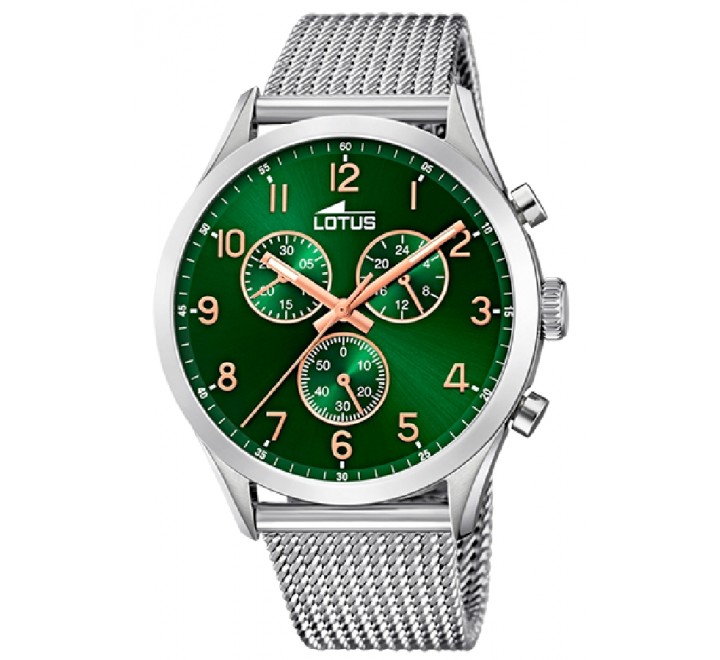 RELOJ LOTUS CRONO CAJA Y ARMIS ACERO ESFERA VERDE 18637/2