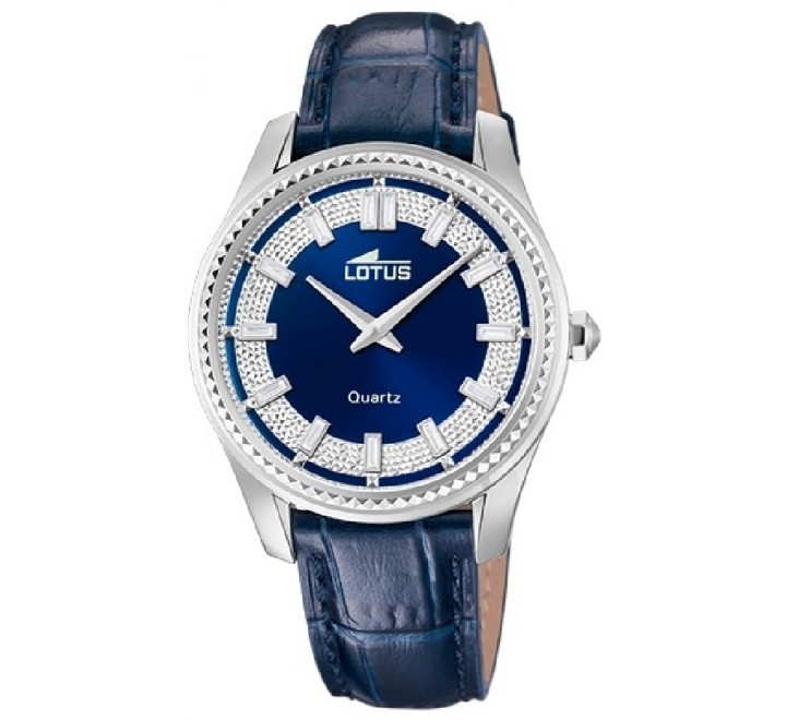 RELOJ LOTUS CAJA ACERO CORREA AZUL ESFERA CIRCONITAS 18899/3