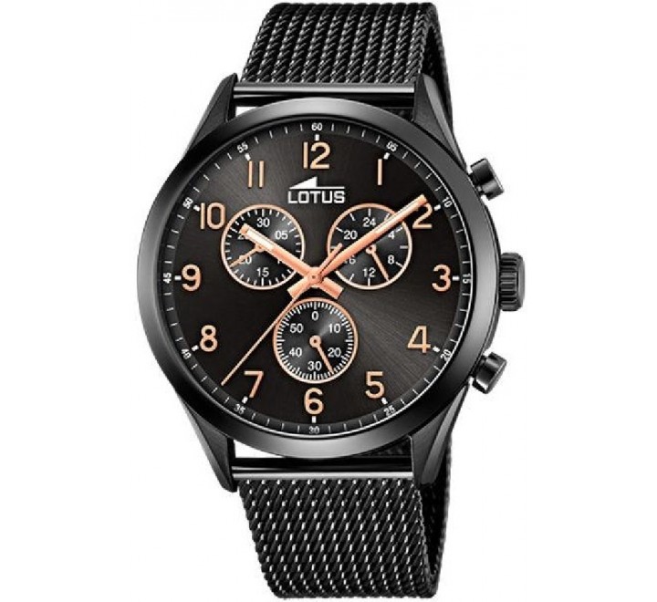 RELOJ LOTUS CAJA Y ARMIS ACERO NEGRO 18639/1