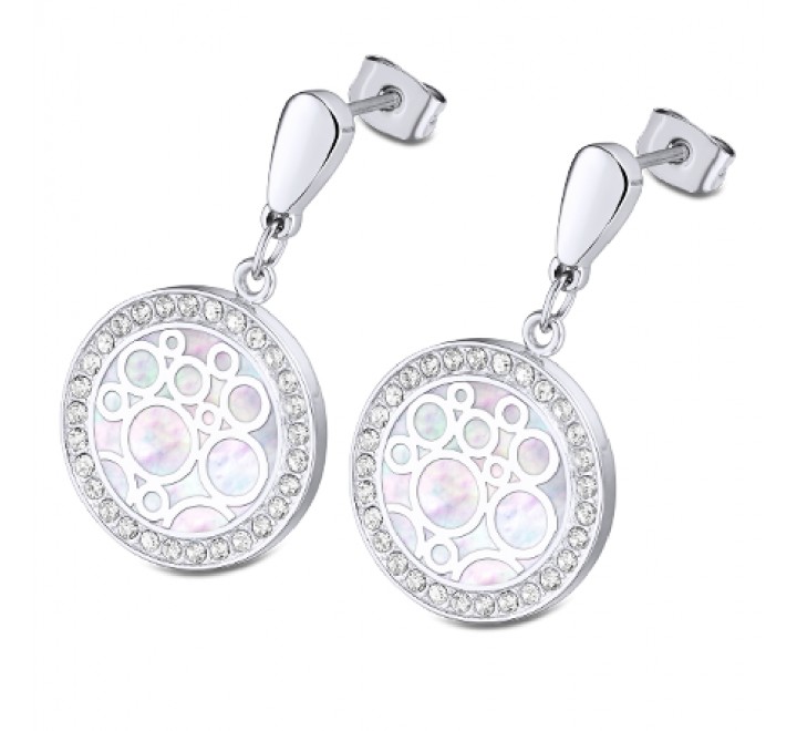 PENDIENTES LOTUS ACERO REDONDOS CIRCONITAS LS2179/4/1