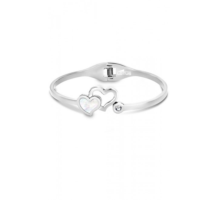 PULSERA LOTUS STYLE ACERO NACAR CORAZONES LS1792/2/1