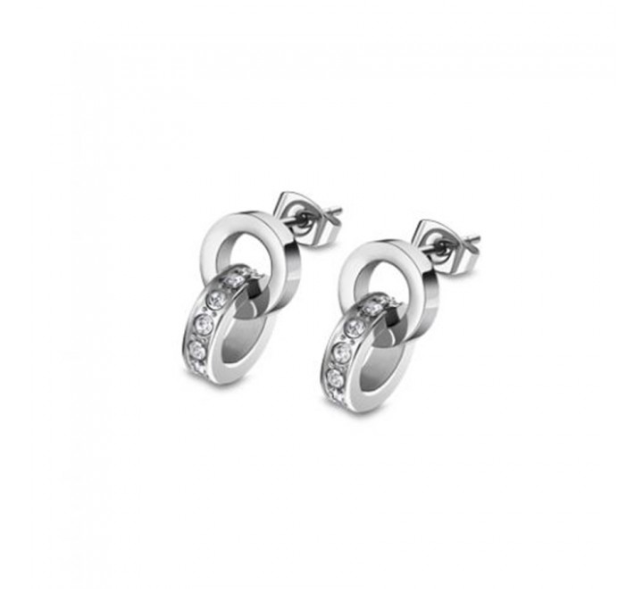 PENDIENTES LOTUS ACERO REDONDO CIRCONITAS LS1981/4/1