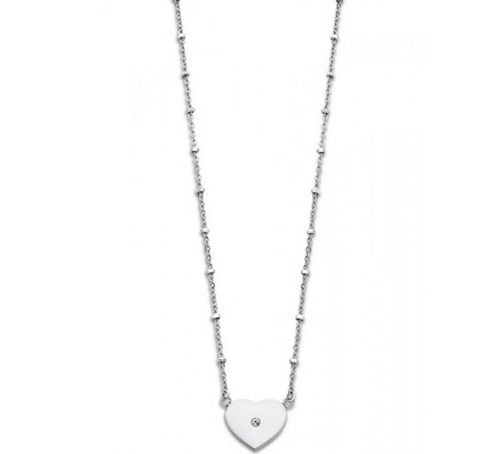 COLLAR LOTUS LS2033/1/1 ACERO CORAZON UNA CIRCONITA