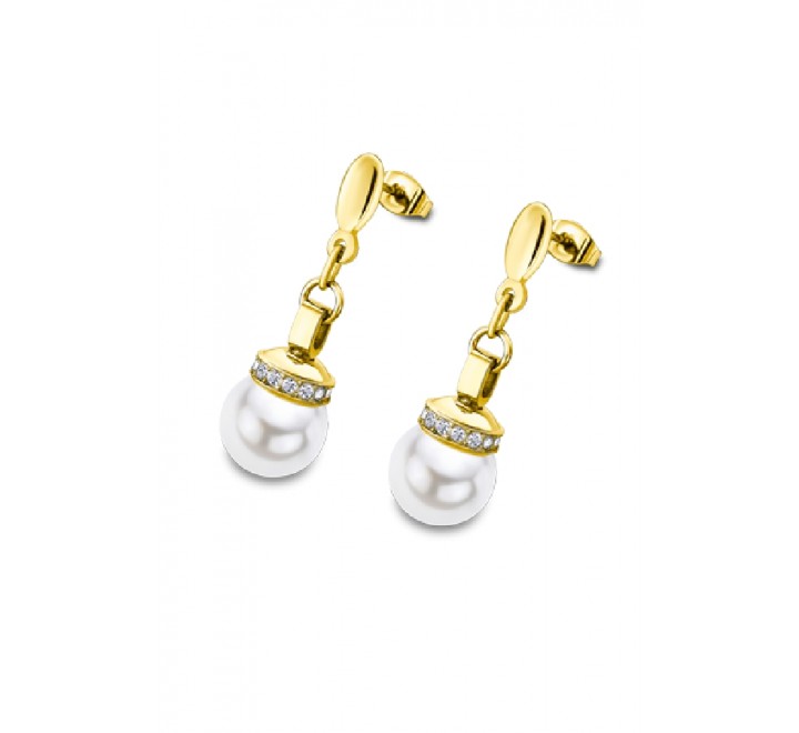 PENDIENTES LOTUS ACERO DORADO CON PERLA LS2118/4/1