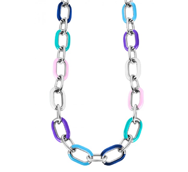 COLLAR LOTUS ACERO ESLABONES ESMALTE COLORES LS2330/1/1