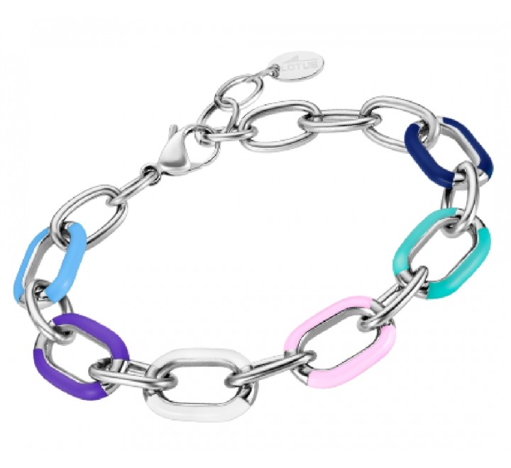 PULSERA LOTUS ACERO ESLABONES ESMALTE COLORES LS2330/2/1