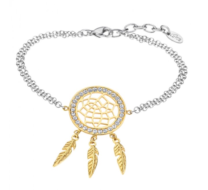 PULSERA LOTUS ACERO DOBLE ATRAPASUEÑOS DORADO LS2185/2/2