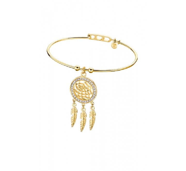 PULSERA LOTUS ACERO DORADO RIGIDA ATRAPASUEÑOS LS2185/2/5