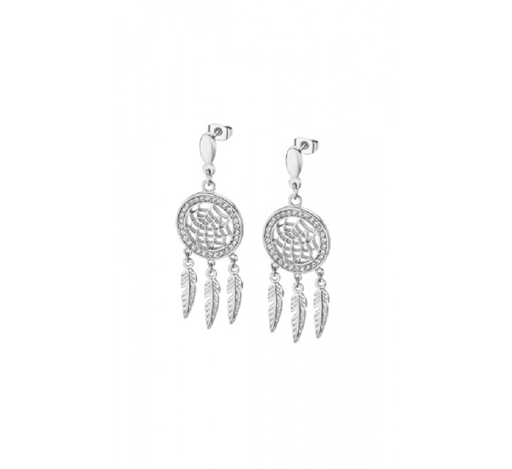 PENDIENTES LOTUS ACERO ATRAPASUEÑOS CIRCONITAS LS2185/4/1