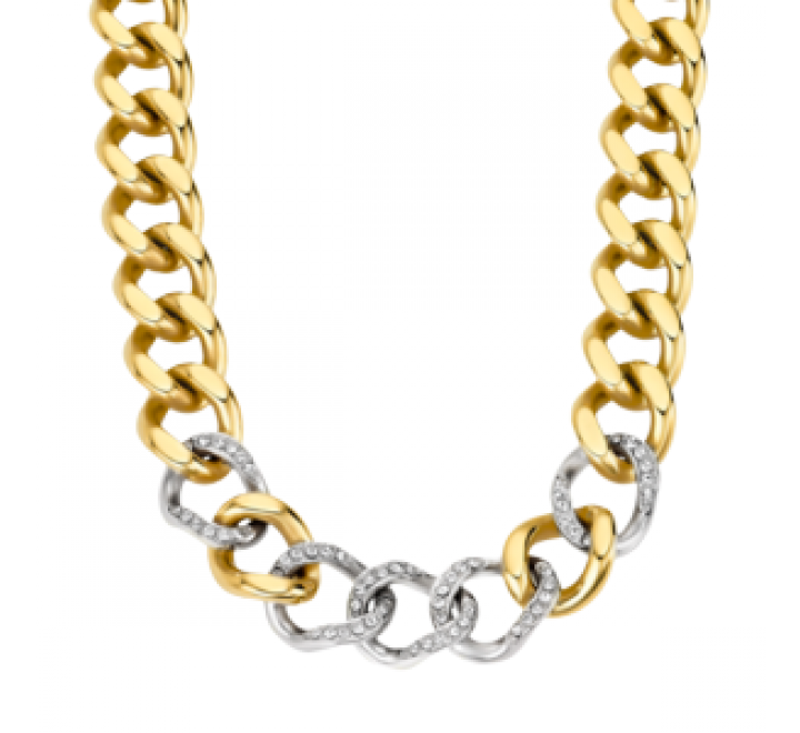 COLLAR LOTUS ACERO DORADO CON CIRCONITAS LS2252/1/3