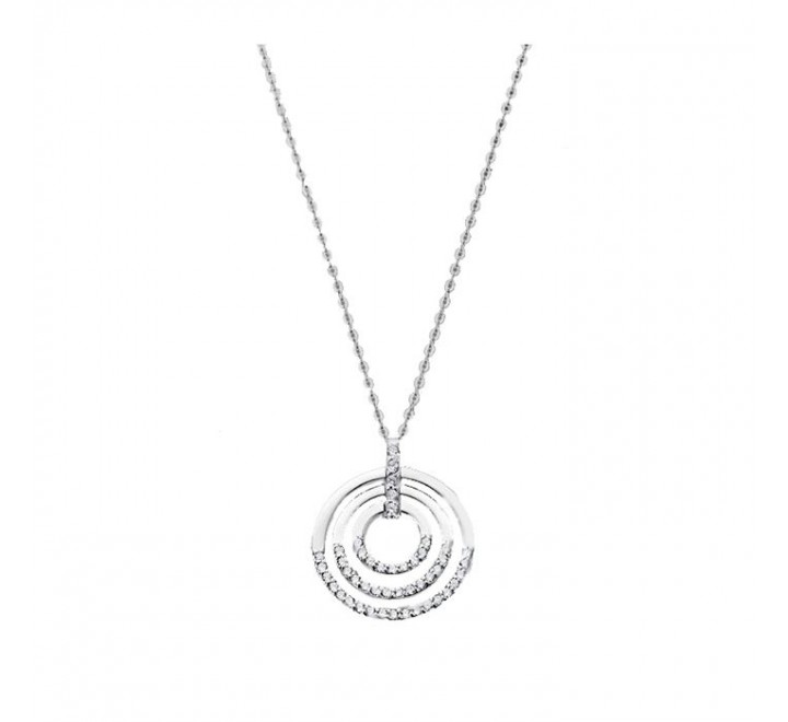 GARGANTILLA LOTUS PLATA TRES AROS CIRCONITAS LP1755-1/1