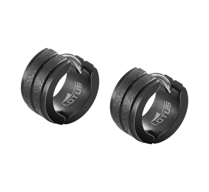 PENDIENTES LOTUS ACERO NEGRO AROS LS2157/4/2