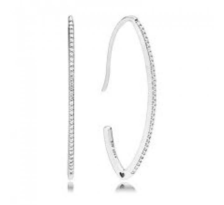 PENDIENTES PANDORA PLATA ARO OVALADO CIRCONITAS 297691CZ