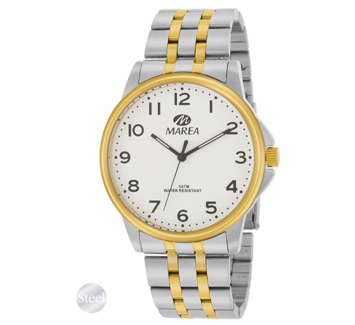 RELOJ MAREA ACERO BICOLOR ESFERA BLANCA B36162/2