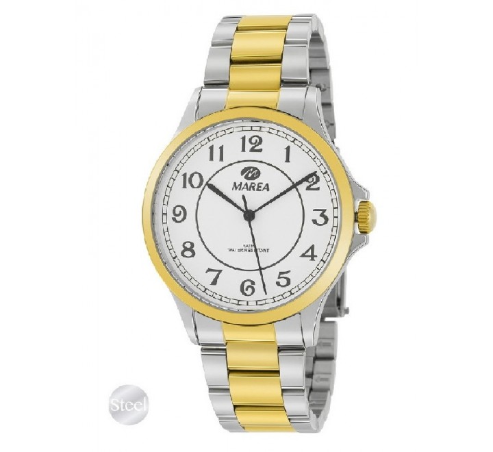 RELOJ MAREA ACERO BICOLOR ESFERA BLANCA B36165/2