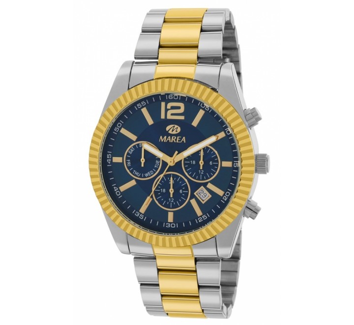 RELOJ MAREA ACERO BICOLOR MULTIFUNCION ESFERA AZUL B41291/3