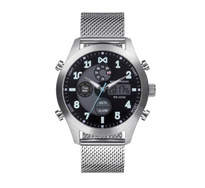 RELOJ MARK MADDOX MALLA ACERO ANALOGICO Y DIGITAL HM1003-54