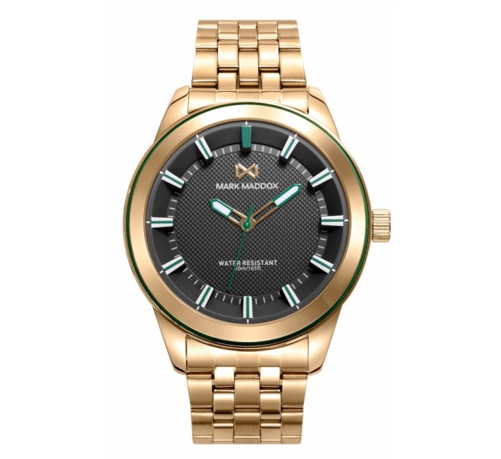 RELOJ MARK MADDOX ACERO DORADO ESFERA GRIS HM7152-57