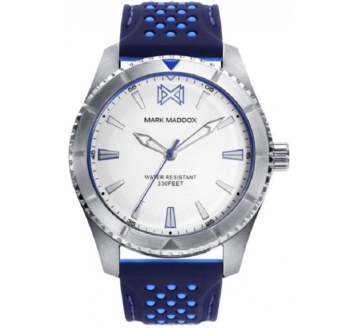 RELOJ MARK MADDOX CAUCHO AZUL CAJA ACERO HC0119-07