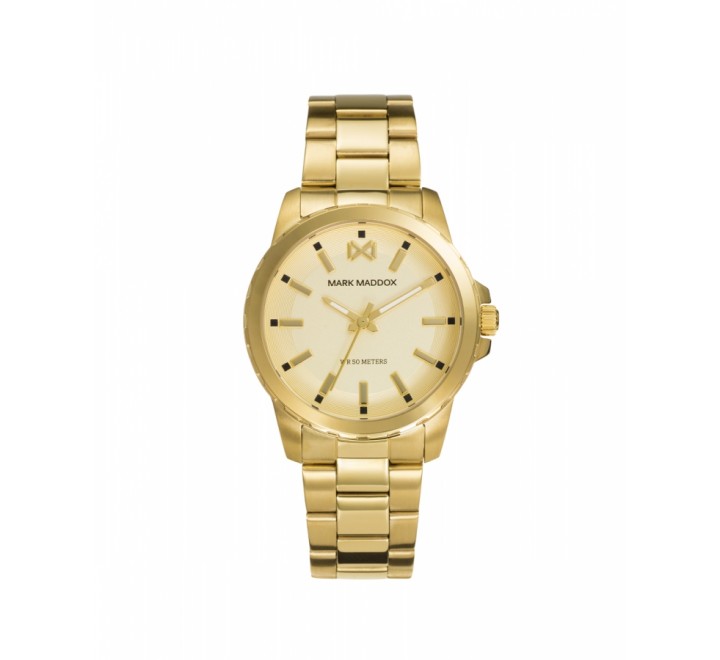 RELOJ MARK MADDOX ACERO DORADO ESFERA DORADA MM0115-97