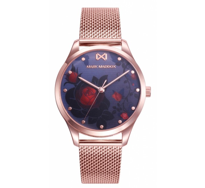 RELOJ MARK MADDOX MALLA ROSADA ESFERA FLOR MM0127-37