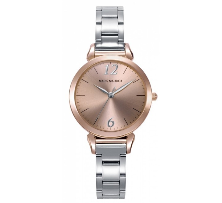 RELOJ MARK MADDOX CAJA ROSADA Y ARMIS ACERO MM0138-75