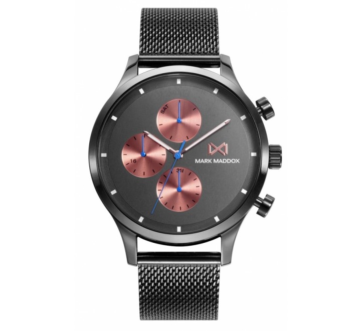 RELOJ MARK MADDOX MALLA ACERO NEGRO ESFERA NEGRA HM7142-56