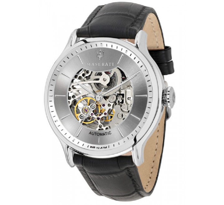 RELOJ MASERATI R8821118003 CORREA NEGRA ACERO AUTOMATICO