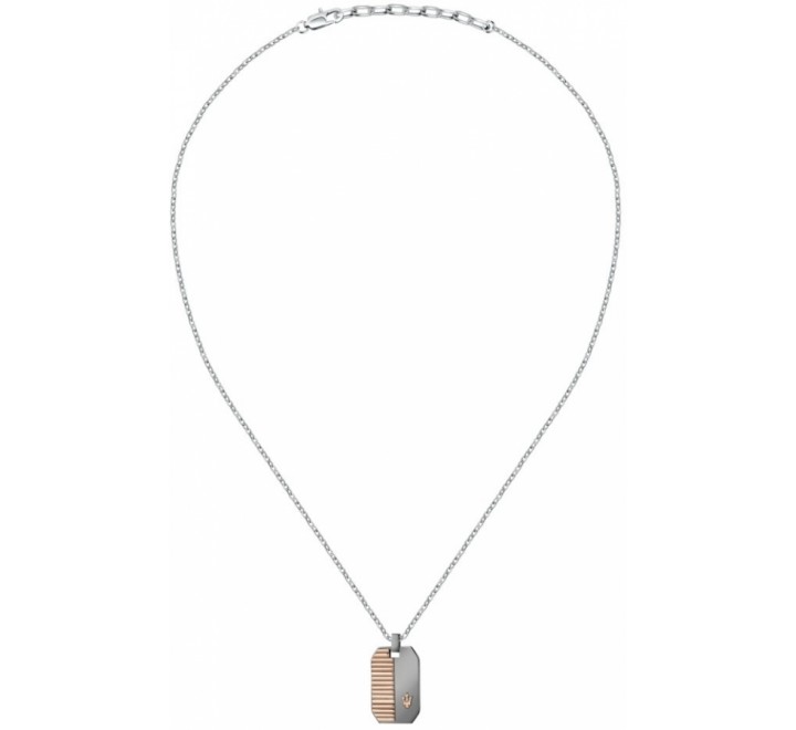 COLLAR MASERATI ACERO PLACA 22,5CM BICOLOR JM222AVD01