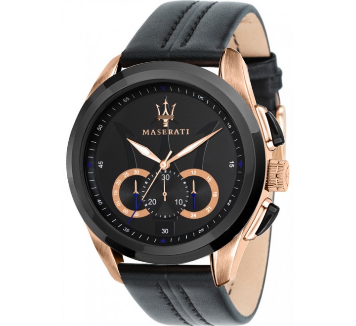 RELOJ MASERATI R8871612025 CORREA PIEL NEGRA CAJA ROSADA