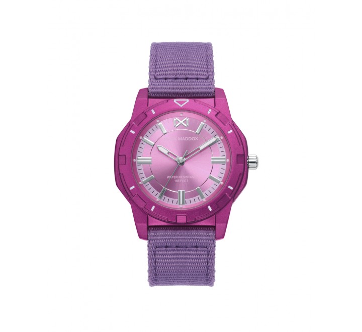 RELOJ MARK MADDOX CAJA ALUMINIO FUCSIA Y CORREA MC0103-77