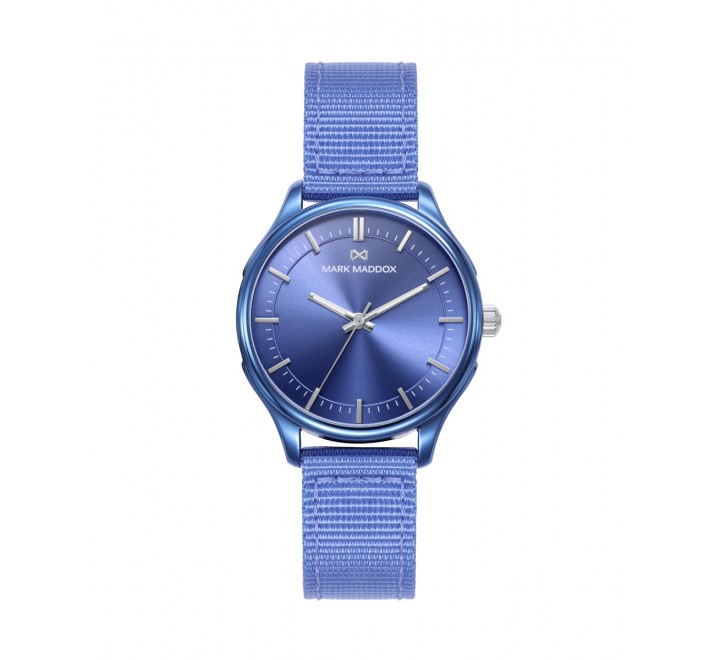 RELOJ MARK MADDOX CAJA ACERO AZUL CORREA AZUL MC1000-37