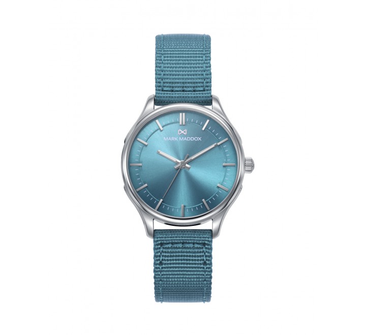 RELOJ MARK MADDOX CAJA ACERO CORREA VERDE AGUA MC1000-67