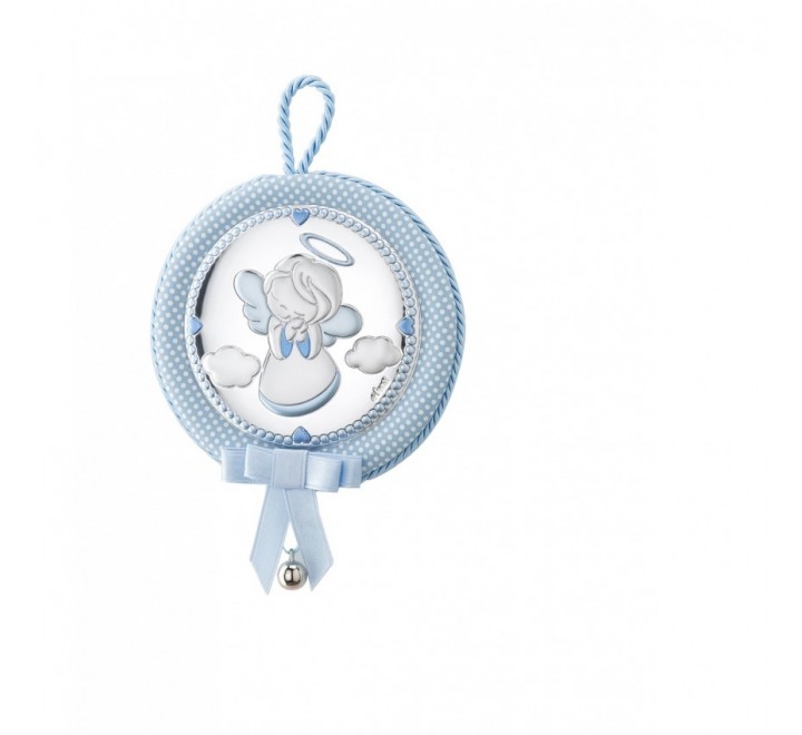 PLACA DE CUNA EV5106/02B ANGEL BLANCO CON CASCABEL