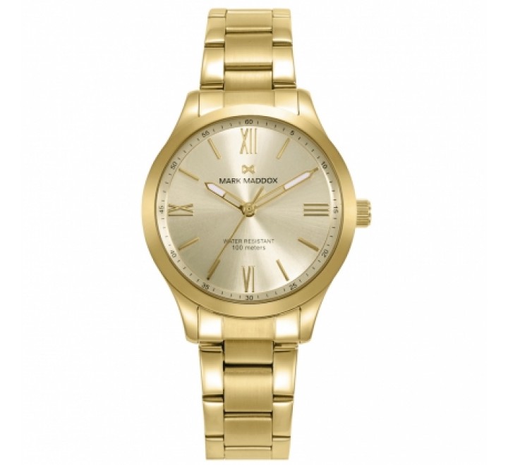 RELOJ MARK MADDOX ACERO IP DORADO MM1024-23