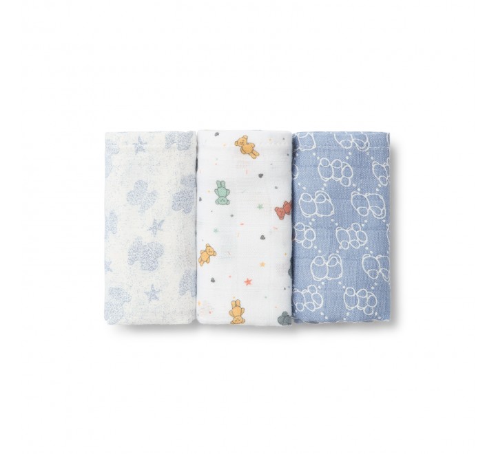PACK 3 MUSELINAS TOUS BABY AZUL MMUSE-1902 2001990903