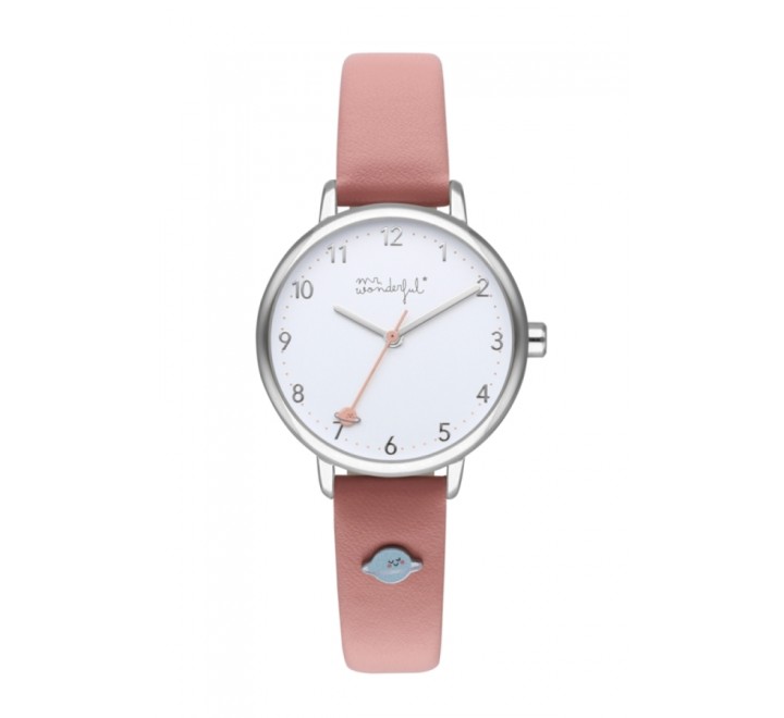 RELOJ MR WONDERFUL WR75100 CORREA ROSA ESFERA BLANCA