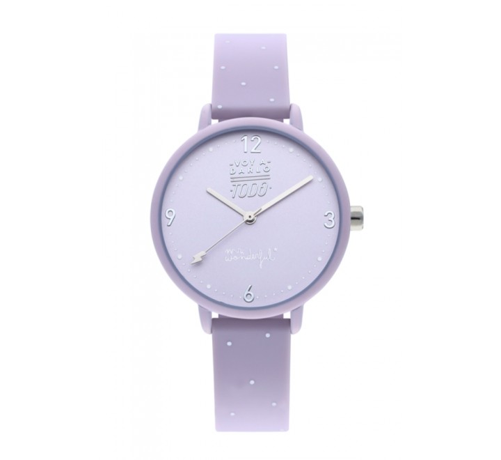 RELOJ MR WONDERFUL WR30300 SILICONA LILA CAJA LILA