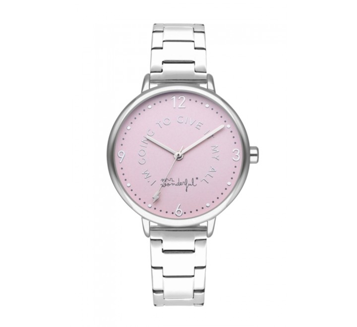 RELOJ MR WONDERFUL WR10101 ACERO ESFERA ROSA