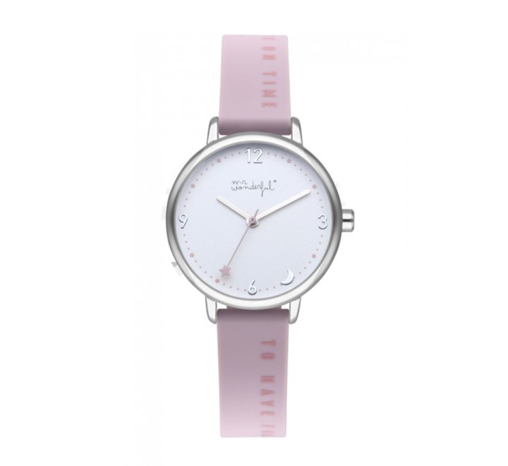 RELOJ MR WONDERFUL WR45100 SILICONA ROSA CAJA ACERO