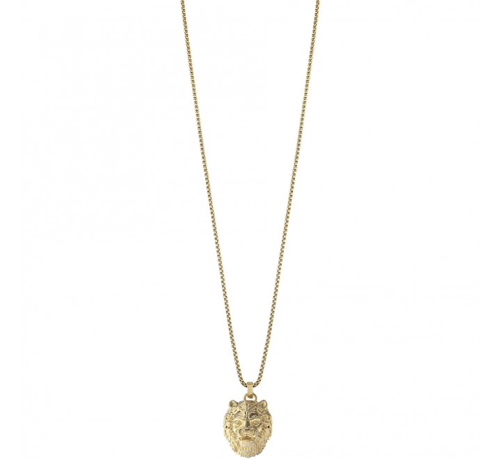 COLLAR GUESS ACERO DORADO CON LEON JUMN01387JWYGT-U