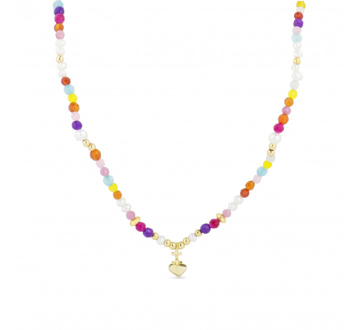 GARGANTILLA LUXENTER PLATA DORADA PIEDRAS COLOR NXA171YC2000