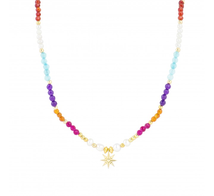 GARGANTILLA LUXENTER PLATA DORADA PIEDRAS COLOR NXA173YC2000