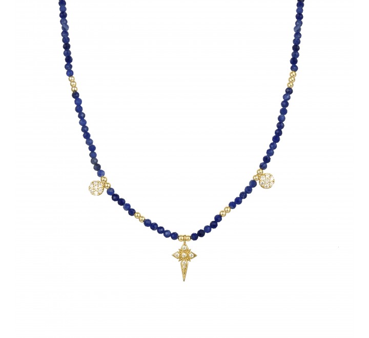 GARGANTILLA LUXENTER PLATA DORADA BOLAS AZUL NXA289Y24700