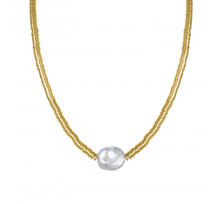 GARGANTILLA LUXENTER PLATA DORADA CON PERLA NXA312G11000