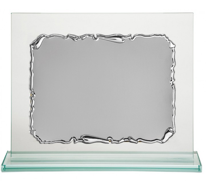 SOPORTE DE CRISTAL 23X20 CON PLACA ALUMINIO 12X16 P-2231/2C