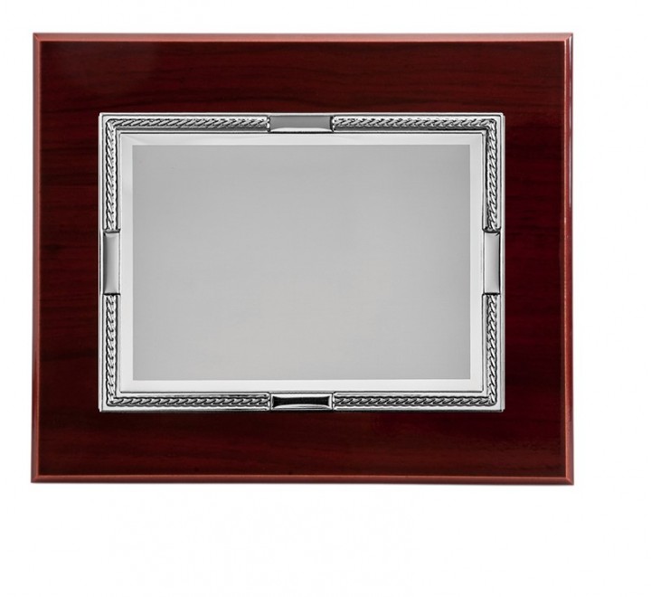 PLACA 23X19 CADENA ALUMINIO PLATEADA 16X12 P-2058/2X