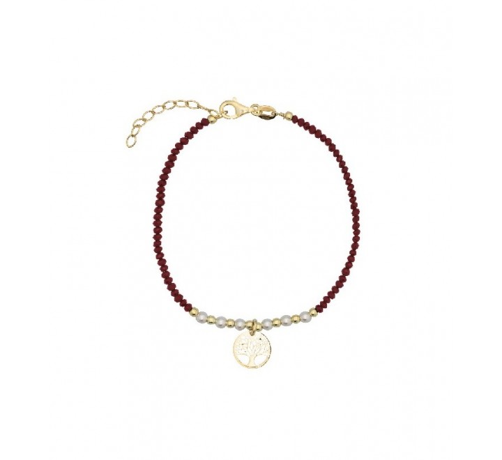 PULSERA PLATA DORADA PIEDRAS FACETADAS Y ARBOL PU5338CH/13