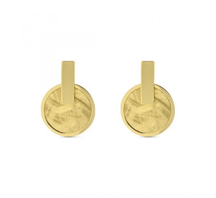  PENDIENTES PLATA DORADA PIEZA LISA CIRCULO 20MM PE6005CH